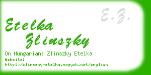 etelka zlinszky business card